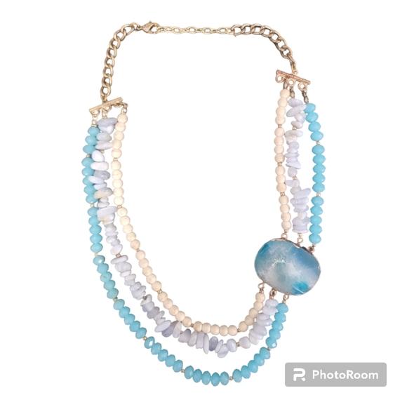 Blue Natural Big Stone Necklace - Picture 2 of 2